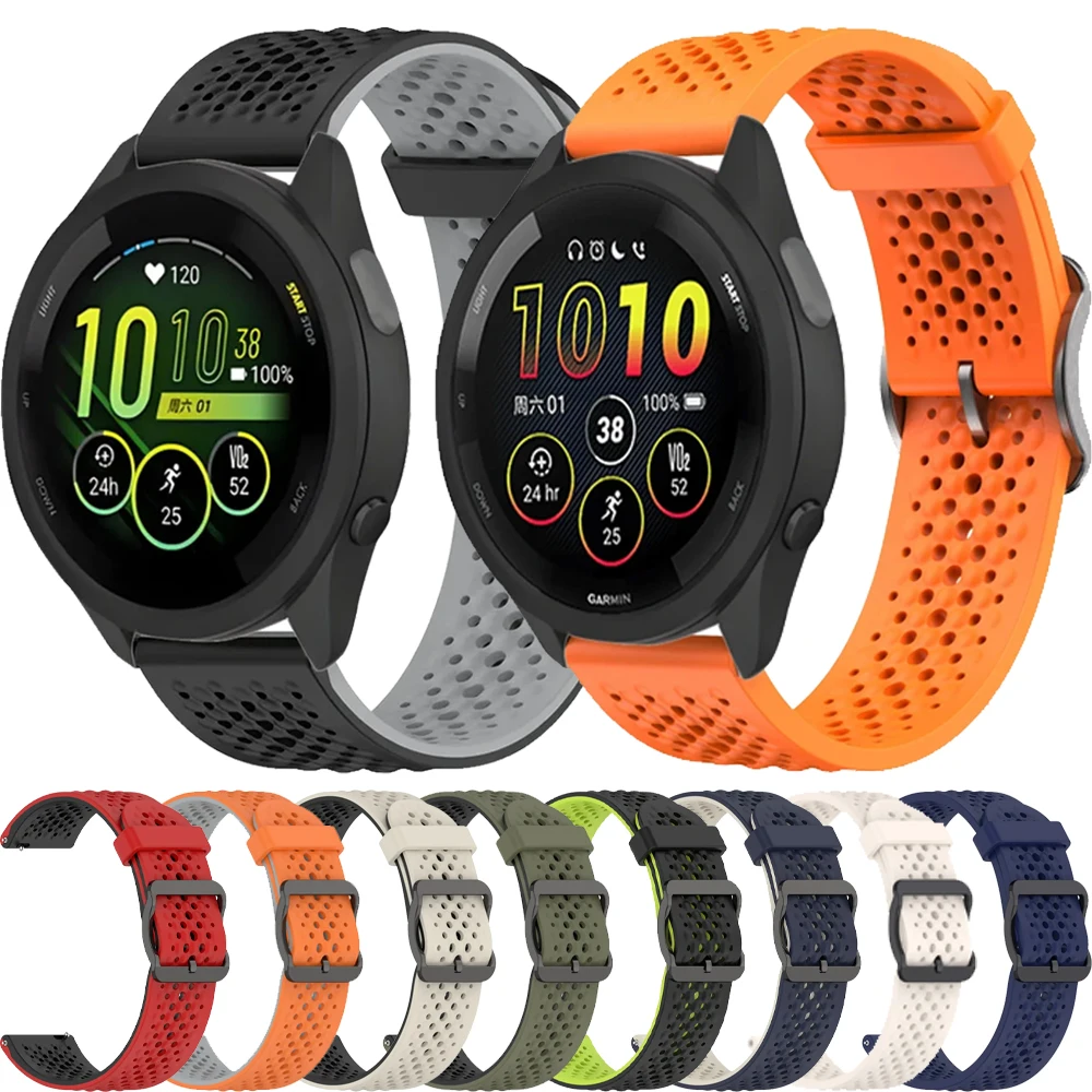 20mm 22mm Silikonarmband für Garmin Forerunner 970 965 570 165 265 55 Venu 4/3/2 Atmungsaktives Armband Garmin Active 6 5 Uhrenarmband Image