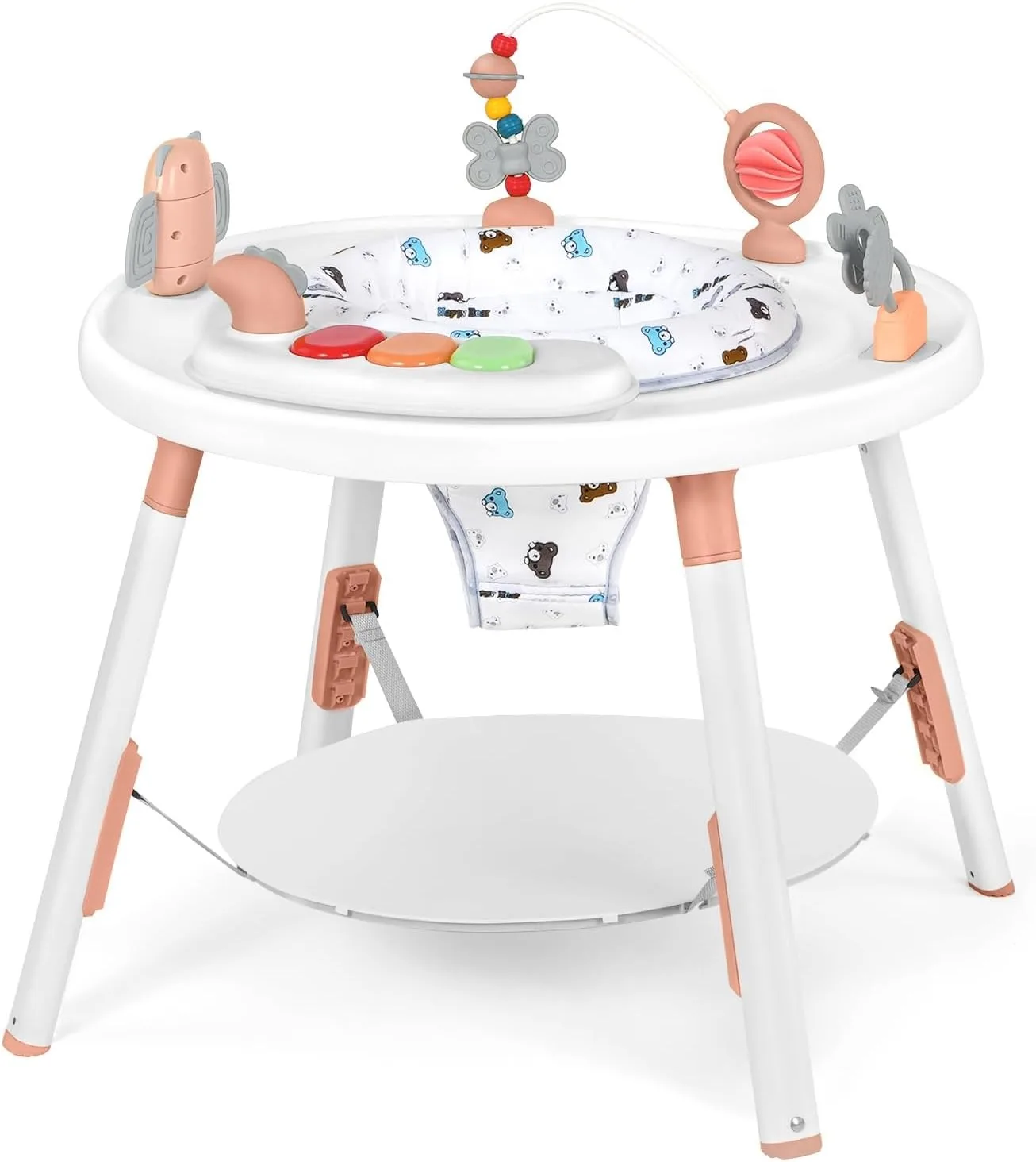 Baby 3-in-1 Aktivitätscenter mit Hüpfburg und Tisch - mit abnehmbaren Spielzeugen und 360°-Drehfunktion ° Drehbarer Sitz - Ideal für die Unterhaltung von Kleinkindern Image