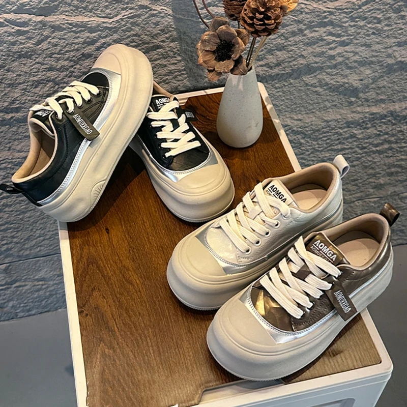 AIYUQI 2026 Neue Damen-Sneaker Rutschfeste Dicksohlige Freizeitschuhe für Damen Übergrößen Retro Frühling und Herbst Damenschuhe