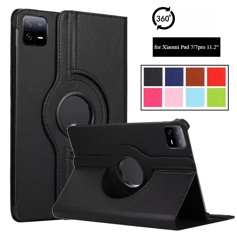 360 Grad drehbare Abdeckung für Xiaomi Pad 7/Xiaomi Pad 7 Pro 11,2 Zoll 2024 PU-Leder Tablet-Hülle Xiaomi Mi 7 11,2 Ständerhalter Image
