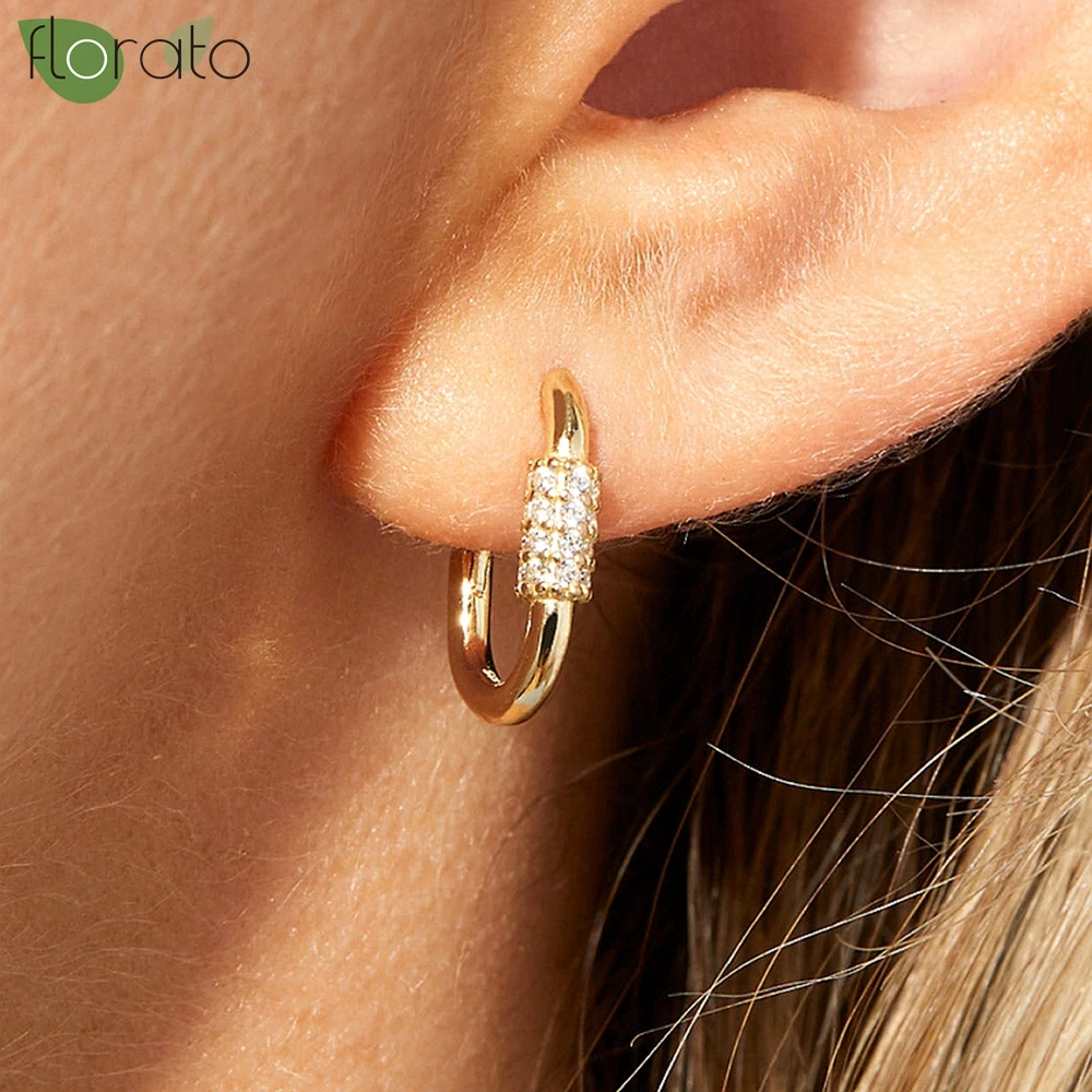 925 Sterling Silber Nadel Minimalismus 18 Karat Gold Ohrringe 11 mm kleine Creolen für Frauen Hip Hop Party Modeschmuck Geschenk