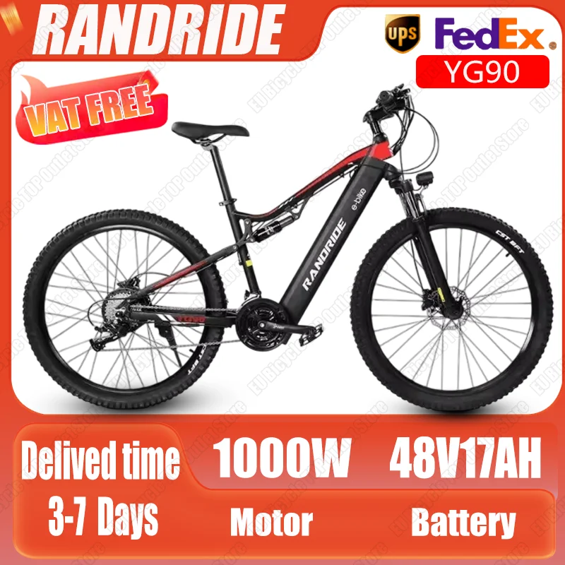 Yg90 E-Bike 1000W Motor 48 v17ah Lithium batterie 27,5 Zoll All-Terrain-Reifen Elektro fahrrad Hydraulik bremse Erwachsenen Elektro fahrrad Image