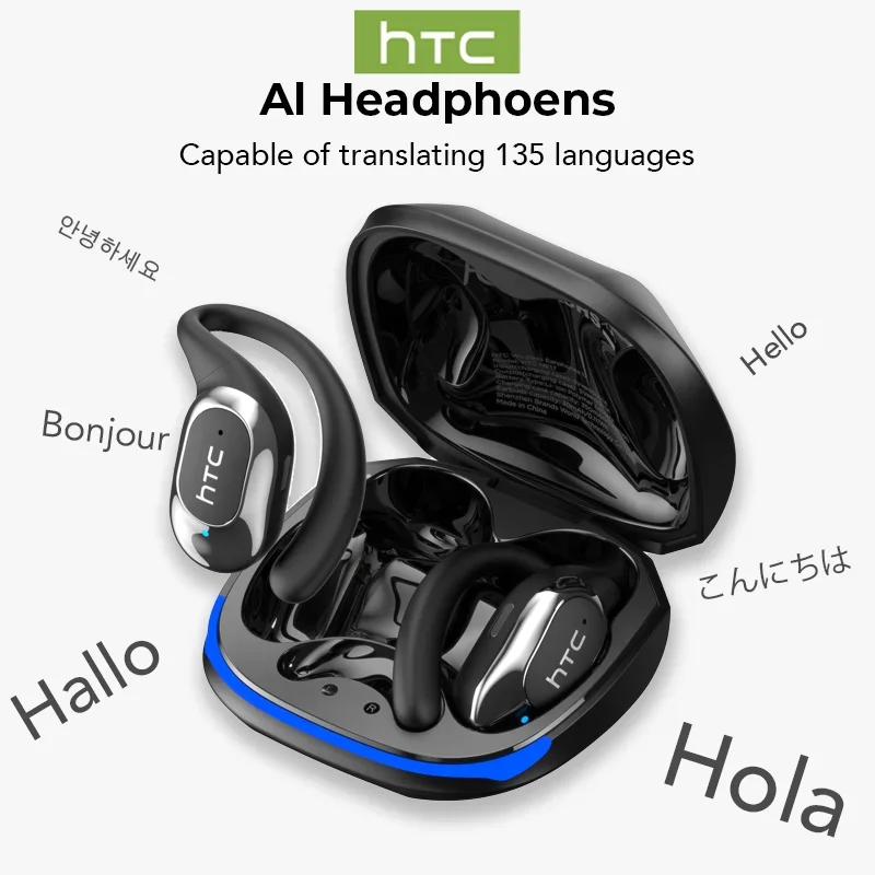 HTC NE17 Bluetooth AI Kopfhörer OWS Sportkopfhörer HD Bass Drahtlose Kopfhörer Bequeme ultraleichte Übersetzer-Ohrhörer Image