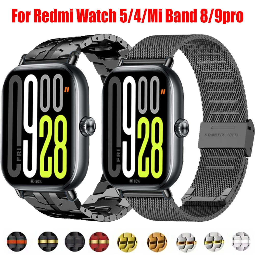 Für Redmi Uhr 5 Armband Metall Business Correa Für Redmi Uhr 4 Xiaomi Mi Band 8/9pro Strap edelstahl Armband Image