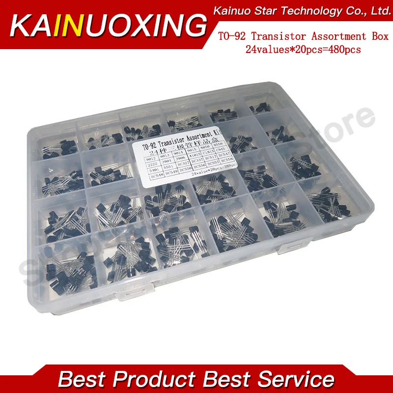 24 werte ZU-92 Transistor Sortiment Assorted Kit Jeder BC327 BC337 BC517 BC547 BC548 BC549 2N222 2 3906 3904 5401 5551 C945 1015 Image