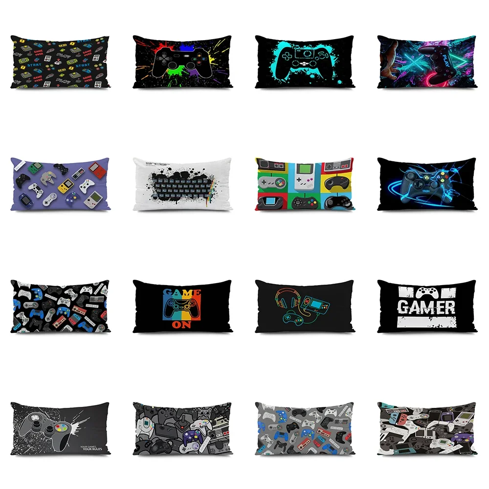 VIKAMA Cyber Game Style Kissenbezug, Gaming-Stuhl Lendenwirbelstützen-Bezug, Schlafzimmer und Wohnzimmer Kissenbezug Image