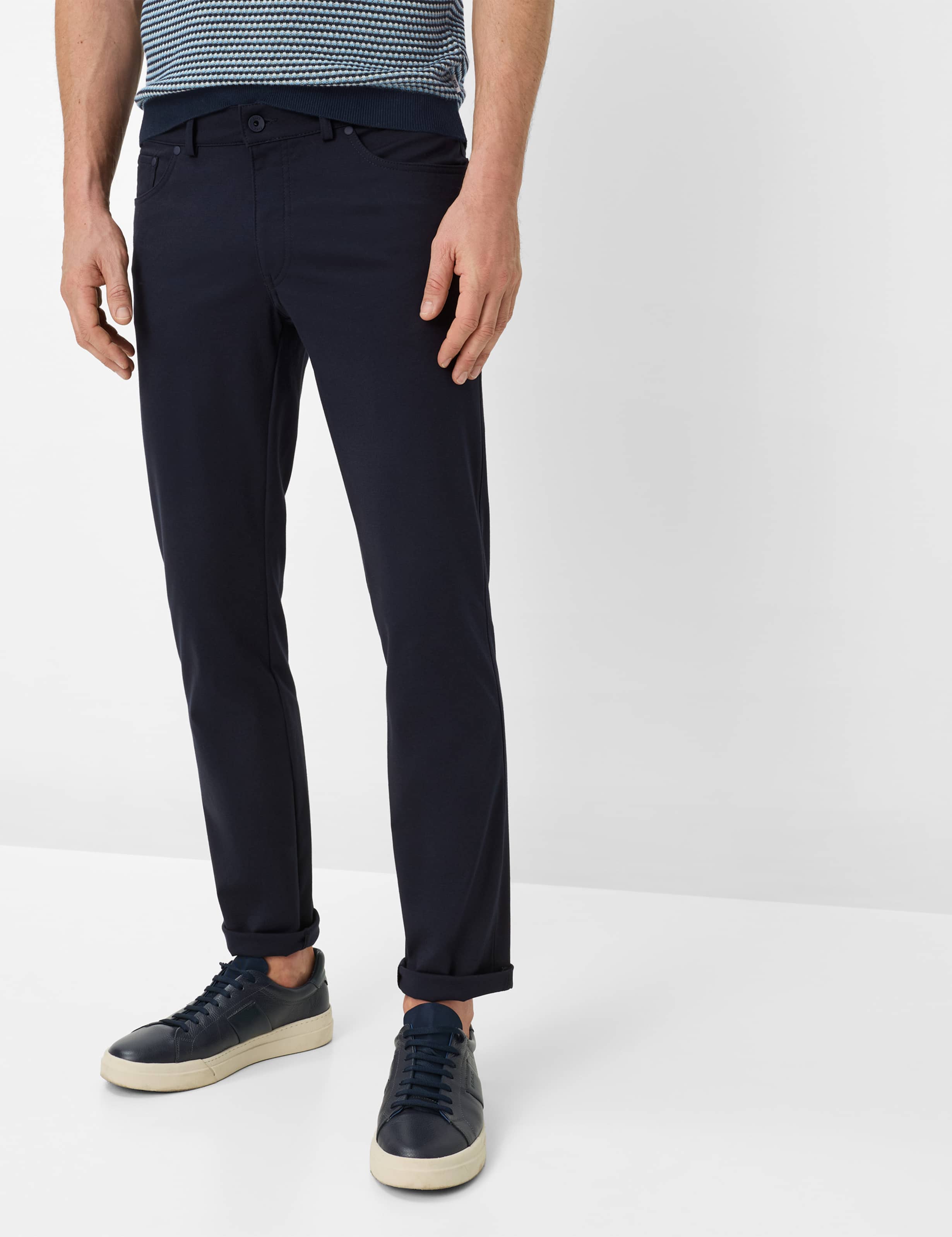 5-Pocket-Hose BRAX "Style CHUCK", Herren, Gr. 35, Länge 32, navy, 53% Baumwolle, 38% Polyamid, 9% Elasthan, Hosen 5-Pocket-Hose Image