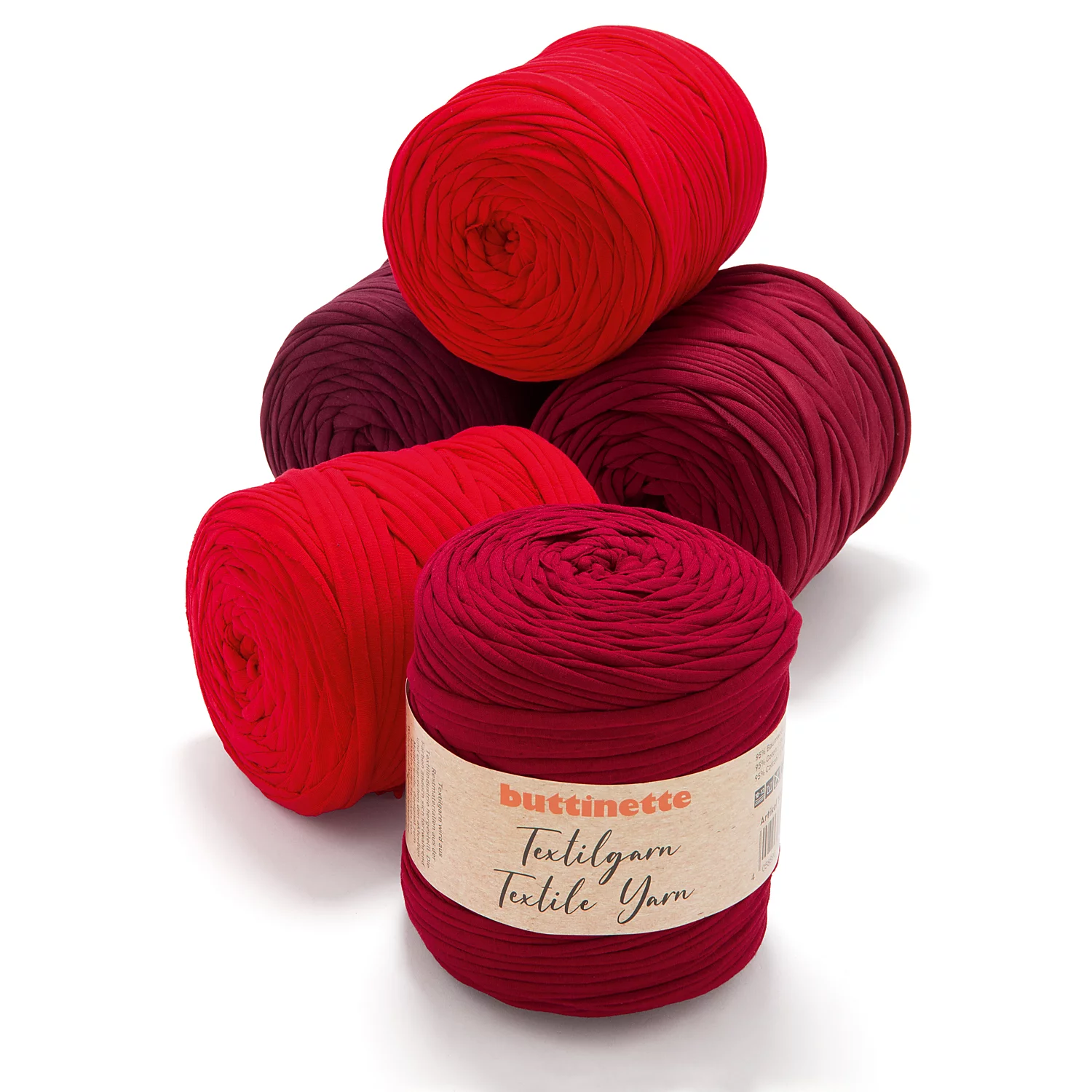 buttinette Textilgarn, rot/rosa, 750 g