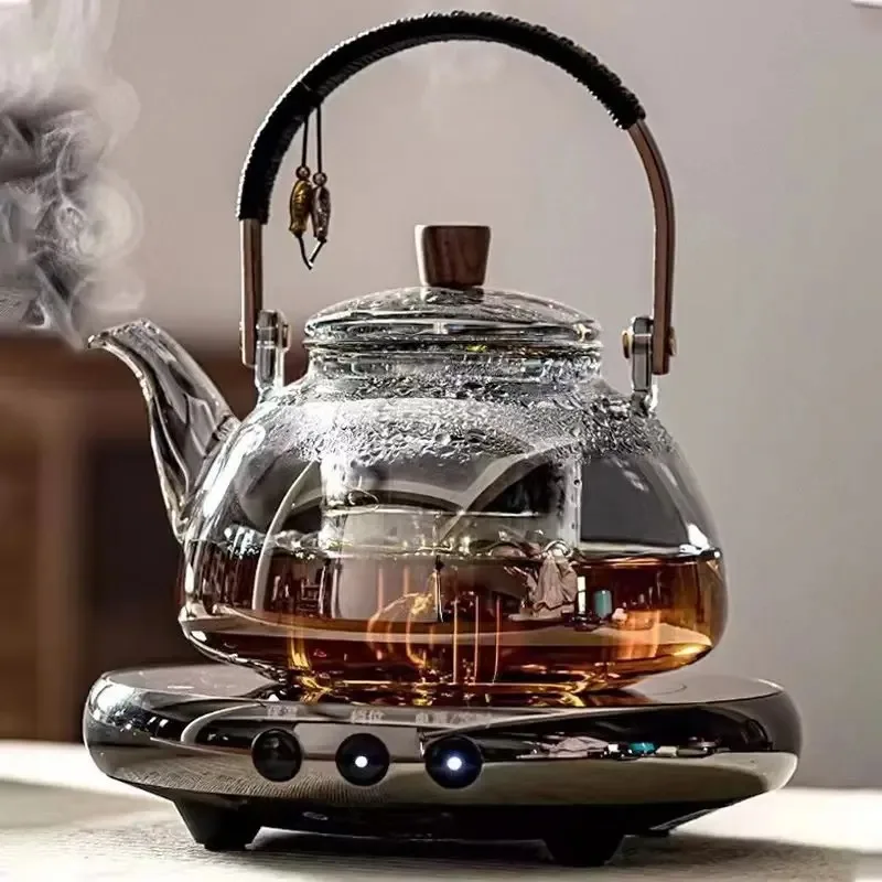 Steam and Boiling Dual-purpose Teapot Household Glass Tea Set High-temperature Resistant Thickened Heating Kettle