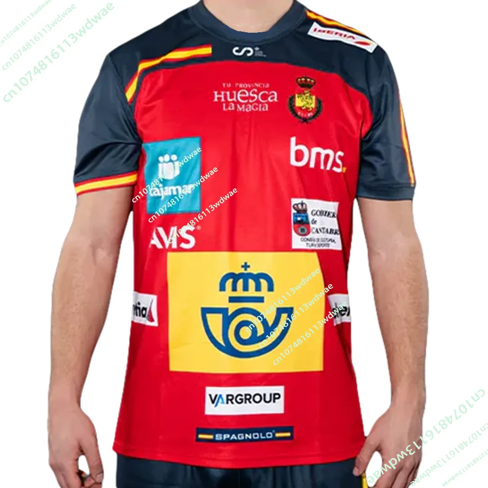 Maillot de handball de l'équipe nationale d'Espagne 2026 RFEBM – Le dernier modèle imprimé en 3D – T-shirt domicile/extérieur pour homme, enfant et unisexe – Haut d'entraînement à séchage rapide