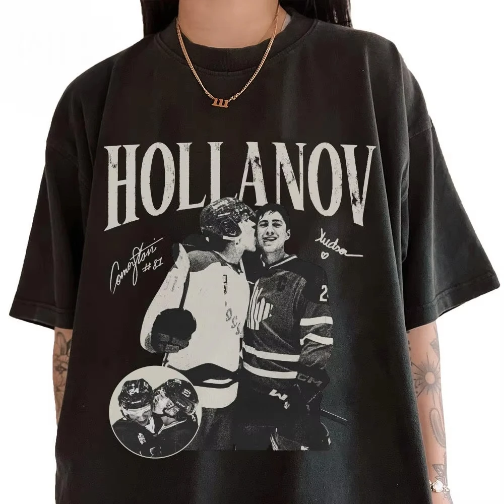 Vintage Hollanov T-Shirt Hudson Williams Connor Storrie Shirt Heated Rivalry Merch Tee Ilya Rozanov Shane Hollander Weiches T-Shirt