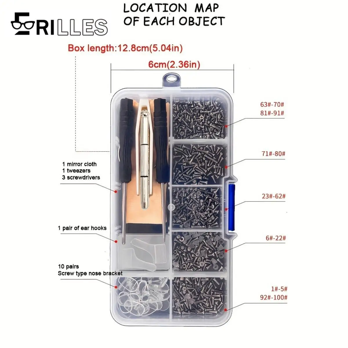 1set Gläser Reparatur Kit Brillen Sonnenbrille Schrauben Sets Mutter Nase Pad Optische Werkzeug Teile für Gläser Sonnenbrille Schmuck watche Image