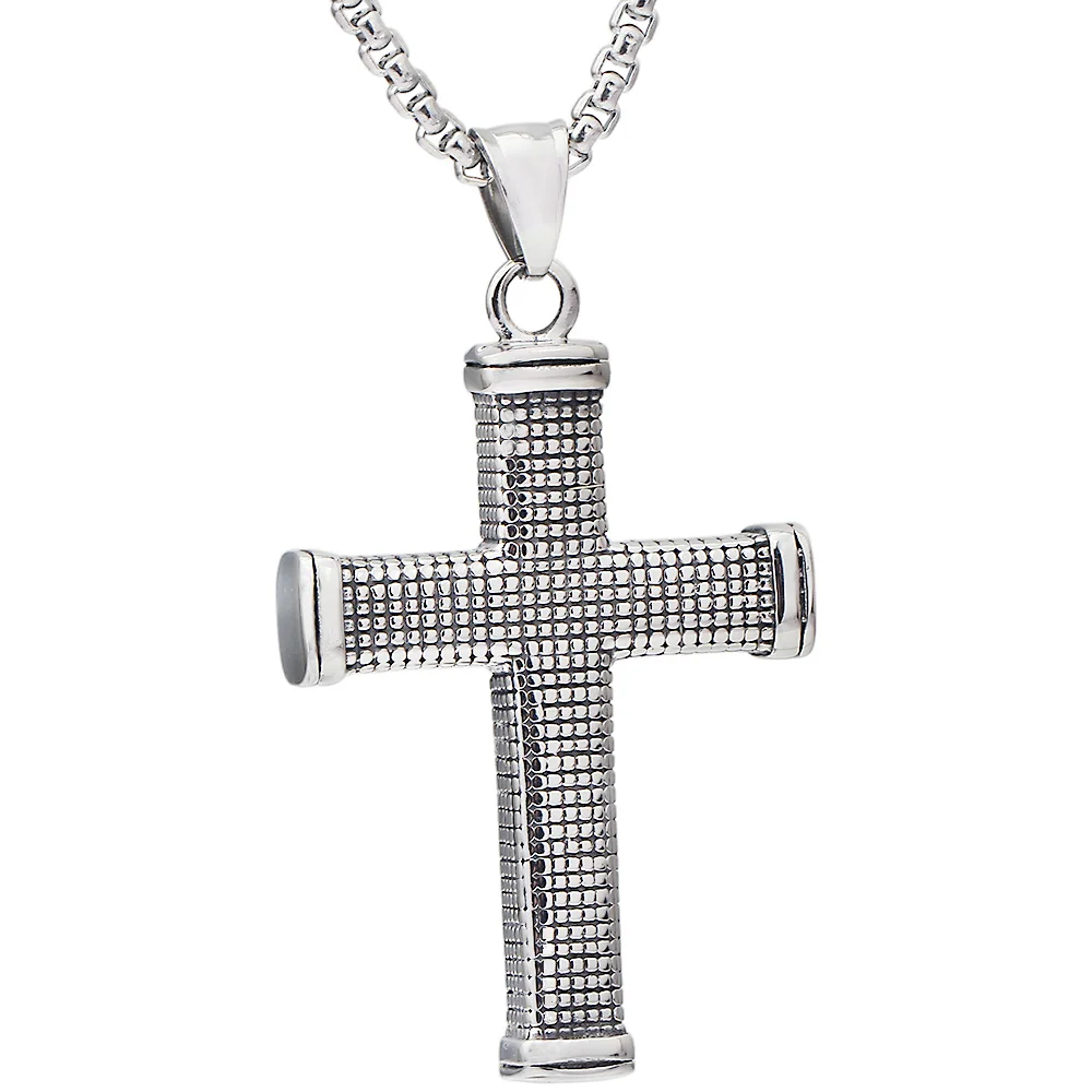 316L Edelstahl modeschmuck Gothic Kreuz Anhänger halskette für Männer Image