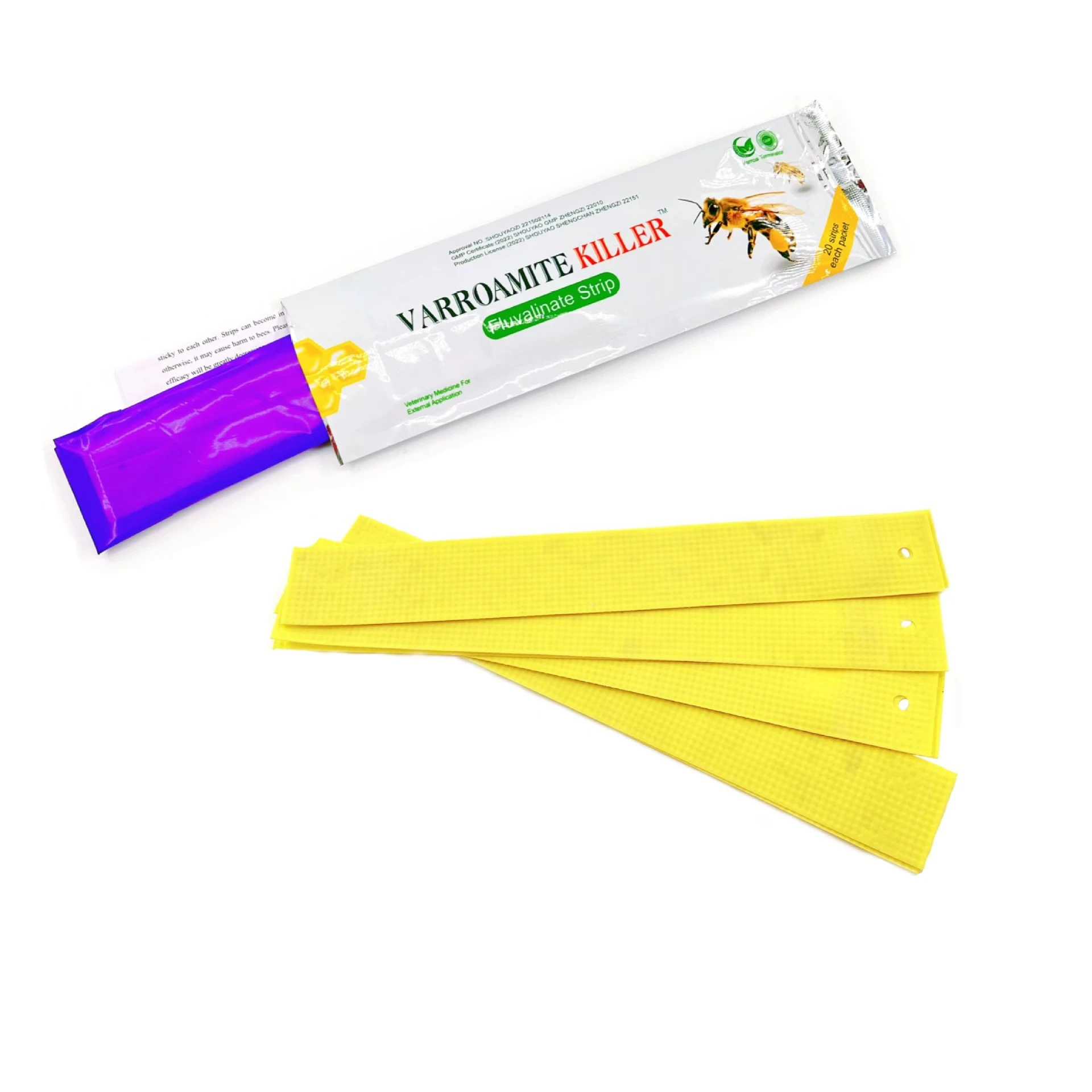 200 Streifen 10 Packungen 40mg/Streifen Fluvalinat-Streifen Varroamit-Killer Bienenmilben-Streifen Imkerei-Medizin Honigbienen-Milbenkontrolle Image