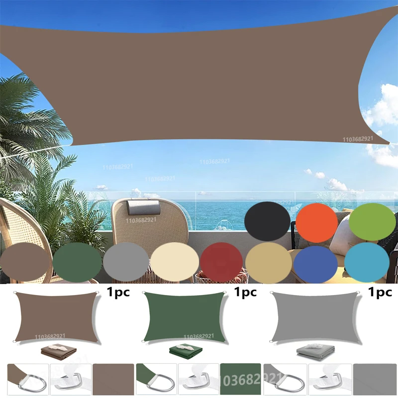 11-Farben-Sonnenschutz, wasserdichte Sonnenschutzsegeln, Garten-Sonnenschirme, Terrassen, Auto-Sonnenschirme aus Segeltuch, rechteckige Schwimmbäder Image