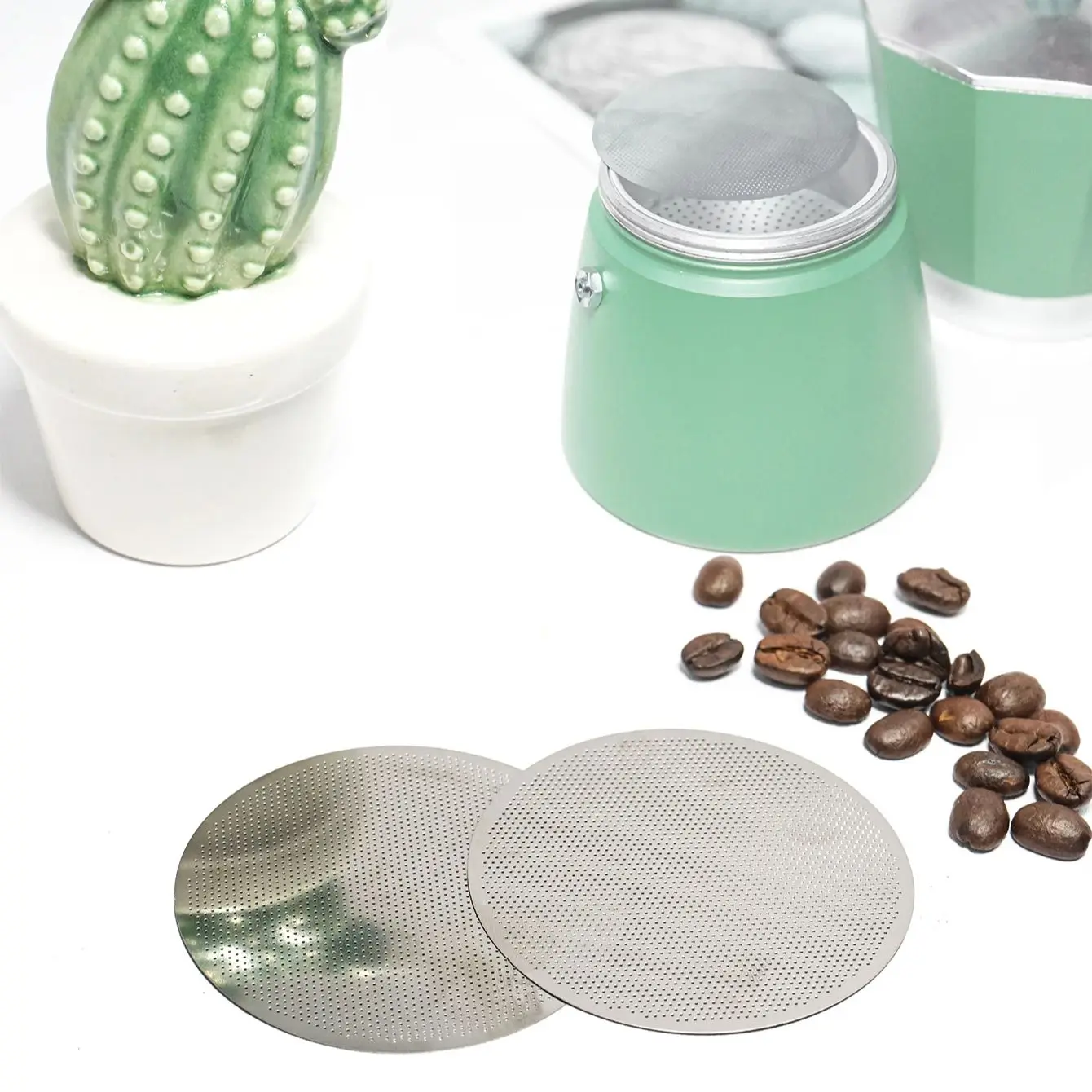 Edelstahl Verteilung Kaffeemaschine Filter Mesh Für Moka Topf Pulver Net Pulver Kaffee Filter Kaffee Werkzeug Image
