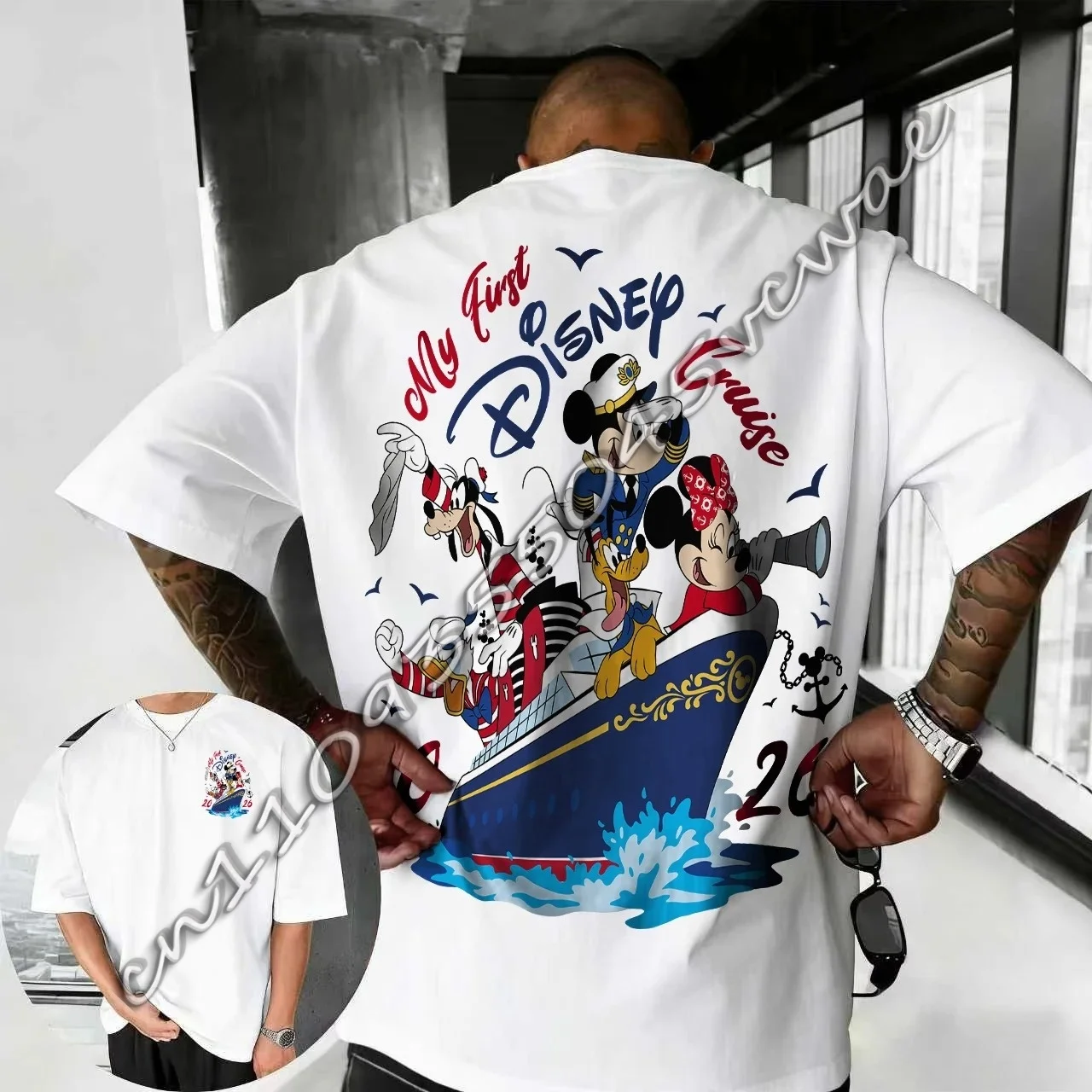 Bestseller Schwangerschafts-T-Shirt mit Disney Mickey Kreuzfahrt-Thema für Sommer, Paare, Erwachsene und Kinder, Neuer 2026 Stil Image