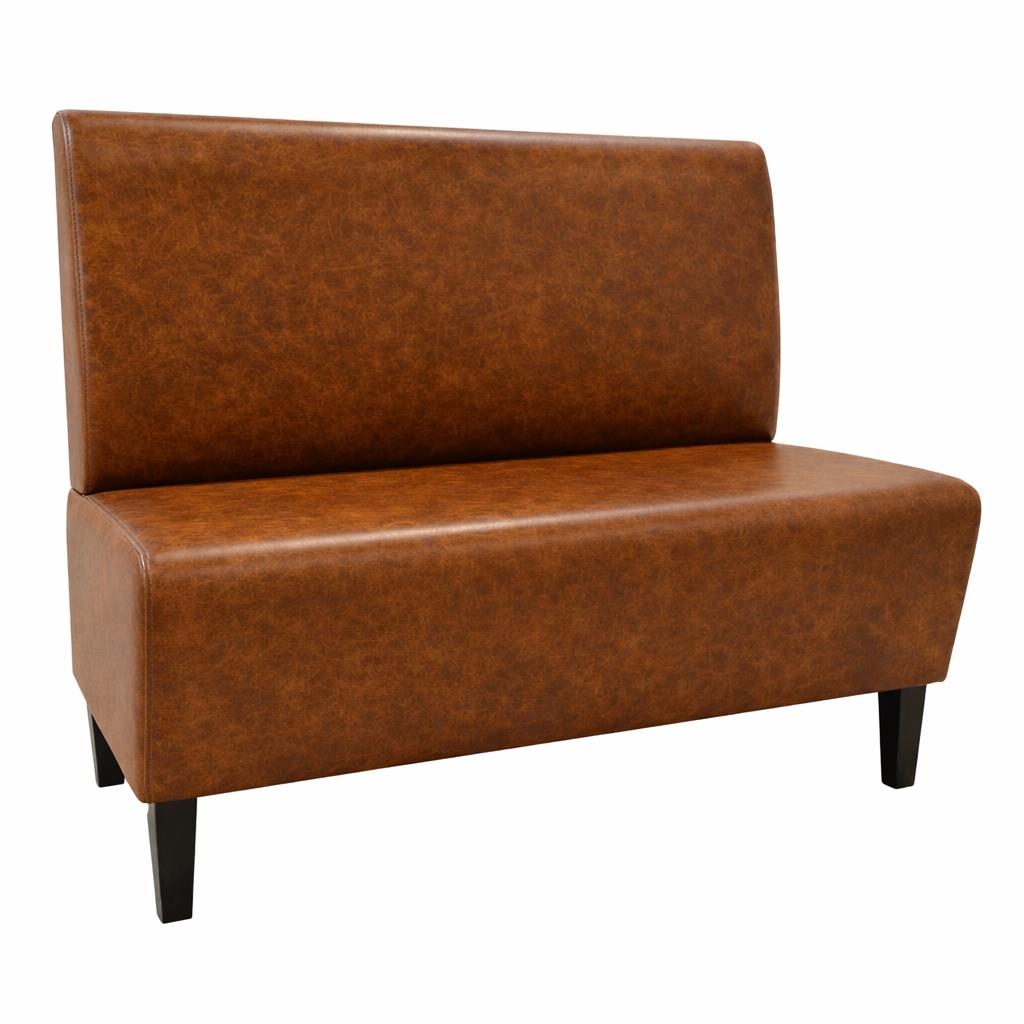 BIG Möbel GmbH Gastro Sitzbank Paris | Glatte Rückenlehne | 120 cm breit | Kunstleder Vintage Braun | Polsterbank Image