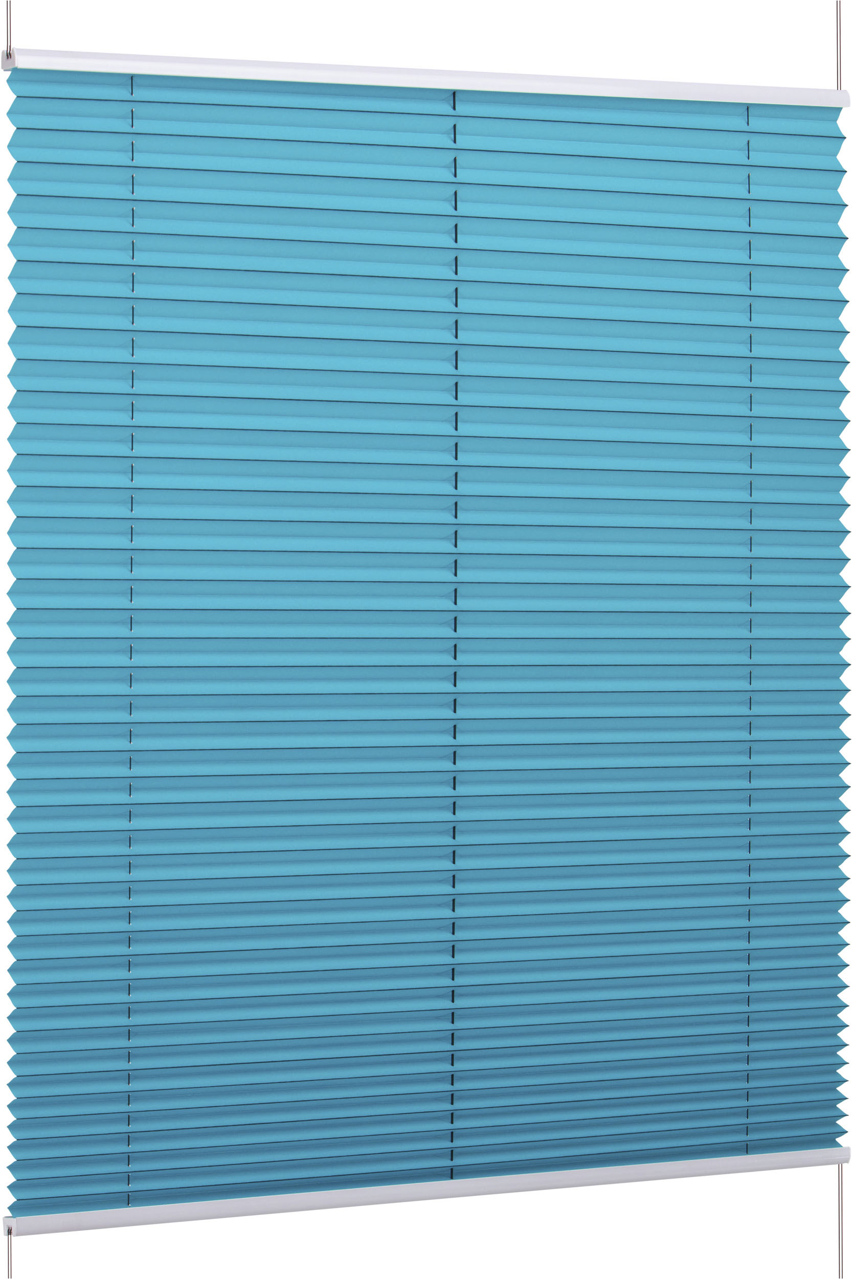 Plissee K-HOME "Klemmfix FLORIDA Stripe mit patentiertem Design", petrol, weiß, weiß, B:50cm H:130cm, Obermaterial: 100% Polyester, Plissees, patentiertes Design Image