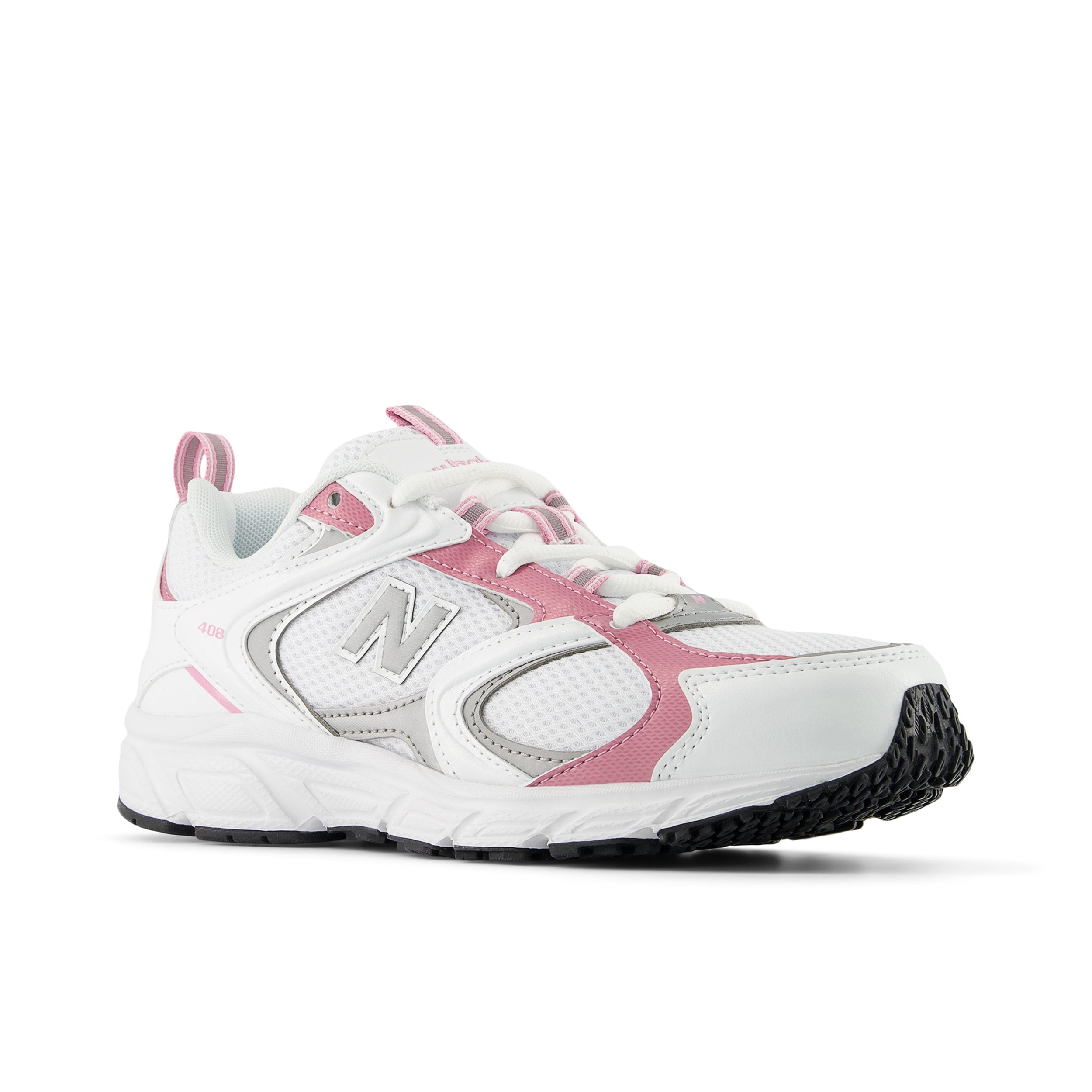 Sneaker NEW BALANCE "408", Damen, Gr. 41,5, rosa (weiß, silber metallic), Synthetik, Schuhe Sneaker, von dem New Balance 530 inspiriert