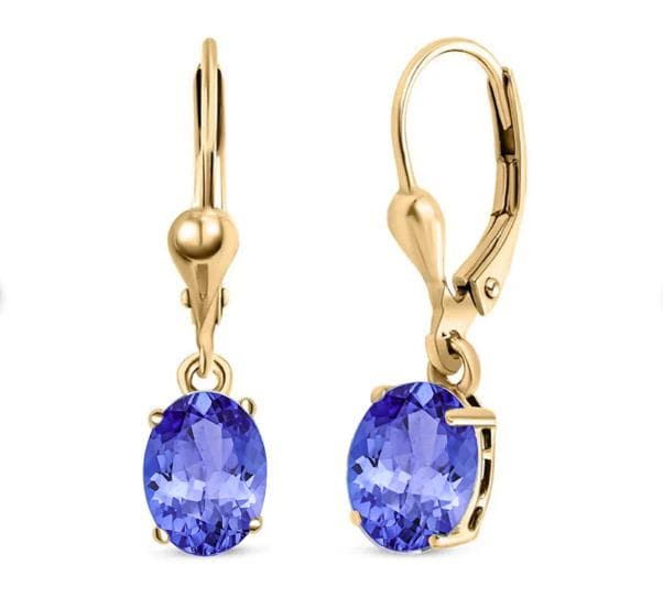 Schöne Oval Cut Tansanit Hebel zurück Ohrringe, Natürliche Tansanit Lever Back Ohrringe, 925 Sterling Silber Jahrestag Geschenk für Mutter
