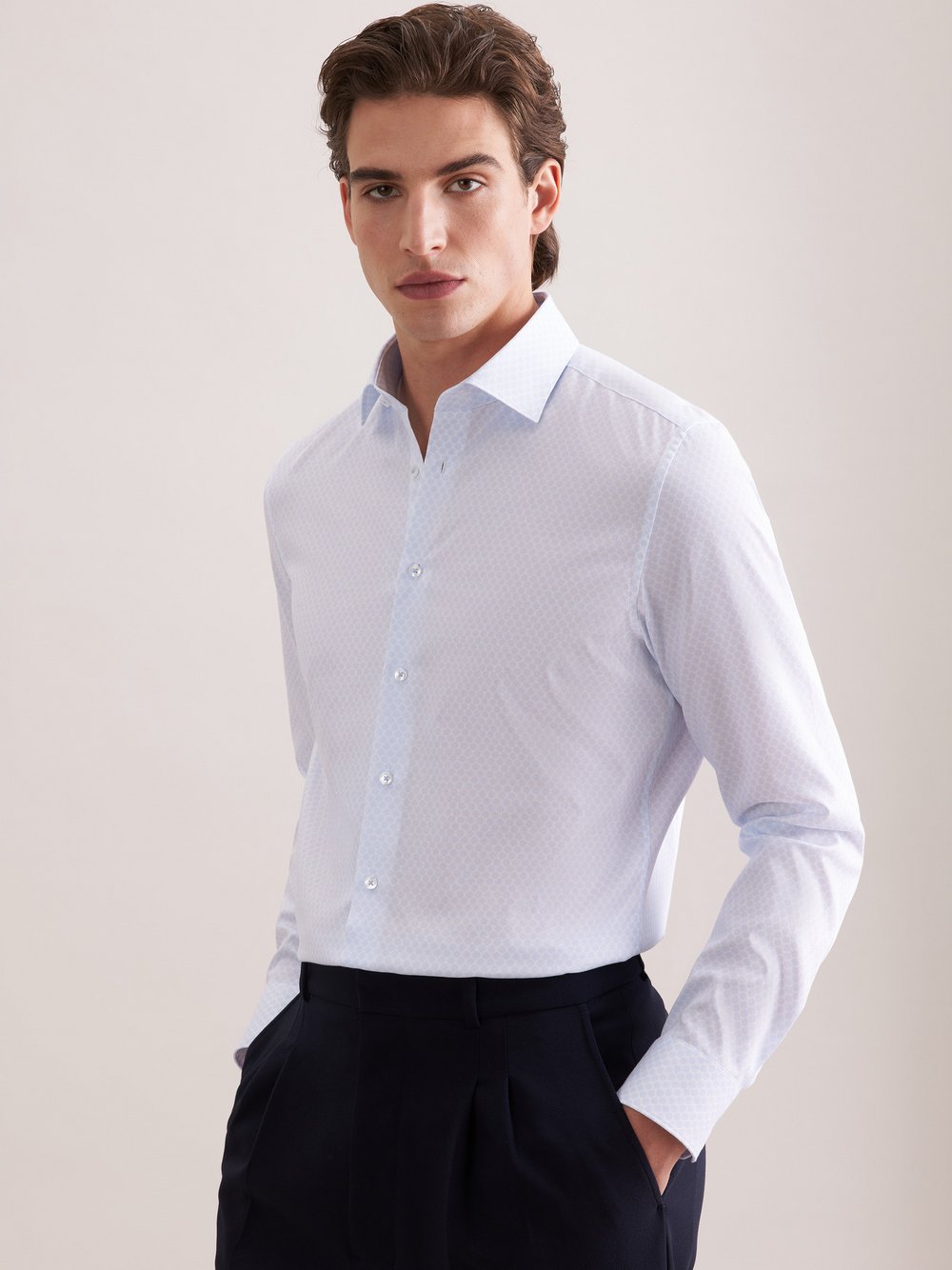 Seidensticker Business Hemd Herren Slim Fit Baumwolle hellblau, 41 Image