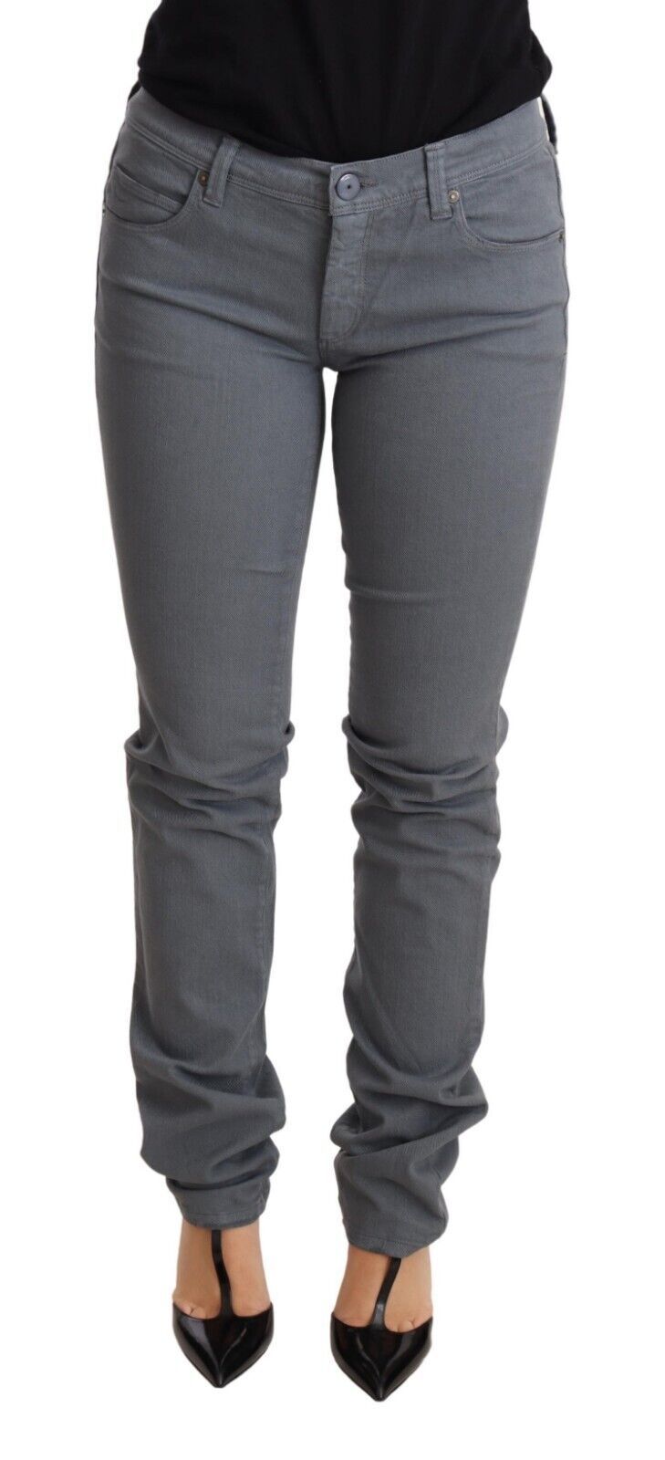 Graue Straight-Leg-Jeans 26 (Größe)
