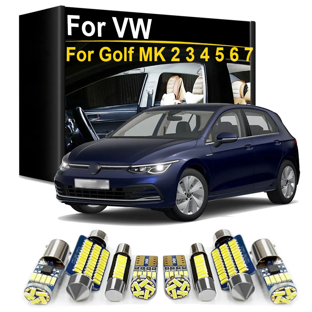 Kit Lampadine LED per Illuminazione Interna e Lettura per Volkswagen VW GOLF 2 3 4 5 6 7 MK2 MK3 MK4 MK5 MK6 MK7 Canbus Senza Errori