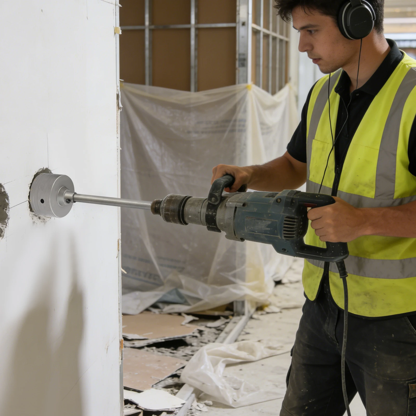 Set di 9 punte diamantate per trapano a tazza per cemento SDS Plus, kit sega a tazza da 30/40/68/80/100mm con mandrino e punta pilota per cemento, mattoni e piastrelle