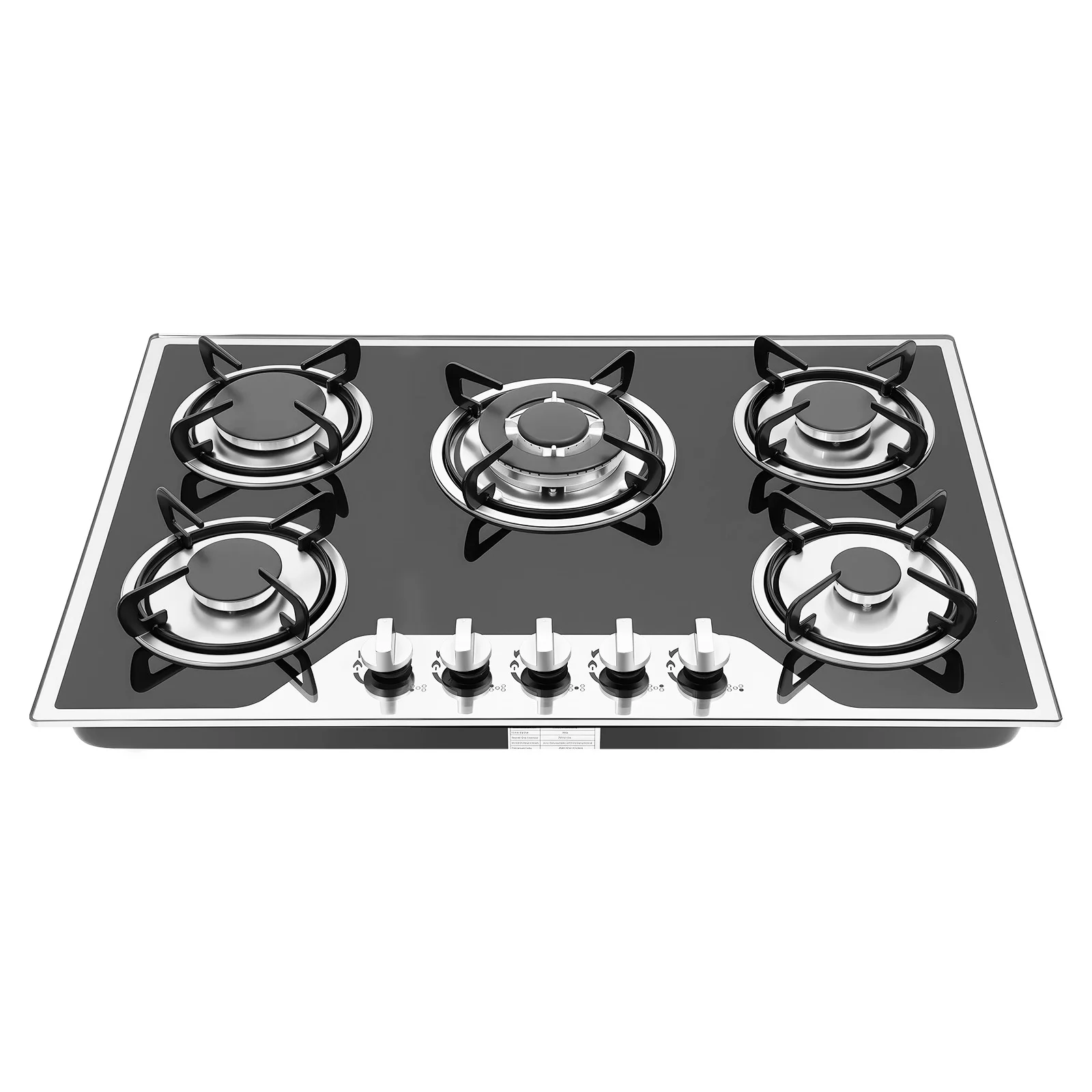 NUOVO Piano Cottura a Gas da 30 Pollici con 5 Bruciatori, Piano Cottura a Gas Incasso in Acciaio Inox, Fornello a Gas Convertibile GPL/GN, Piano Cottura a Gas a Doppia Alimentazione