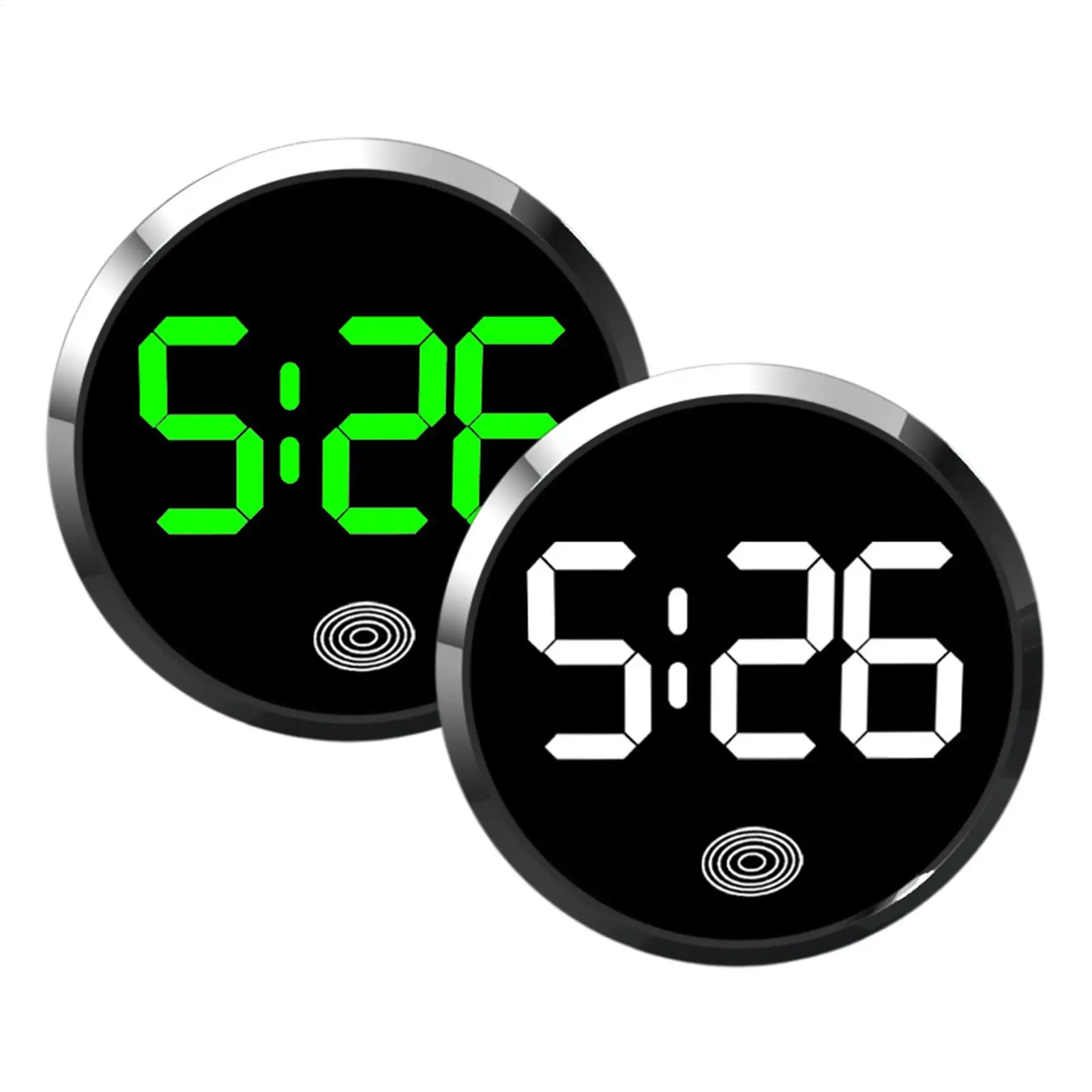 Autouhren für Dash, Touch-Control, digitale kleine Uhr, Lichtuhr mit LED-Anzeige für Fahrzeug, Wohnmobil, Zuhause, Reisen, Kühlschrank, Klassenzimmer Image