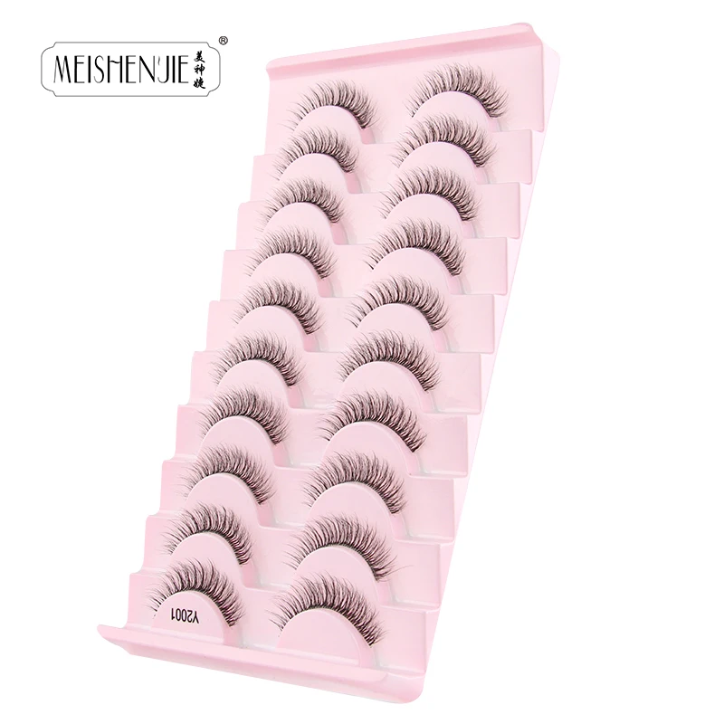Meishenjie 3/7/10 Paare 3d Nerz Wimpern natürliche lange wispy flauschige Faux Cils Make-up Tool Erweiterung wieder verwendbare falsche Wimpern Cílios Image