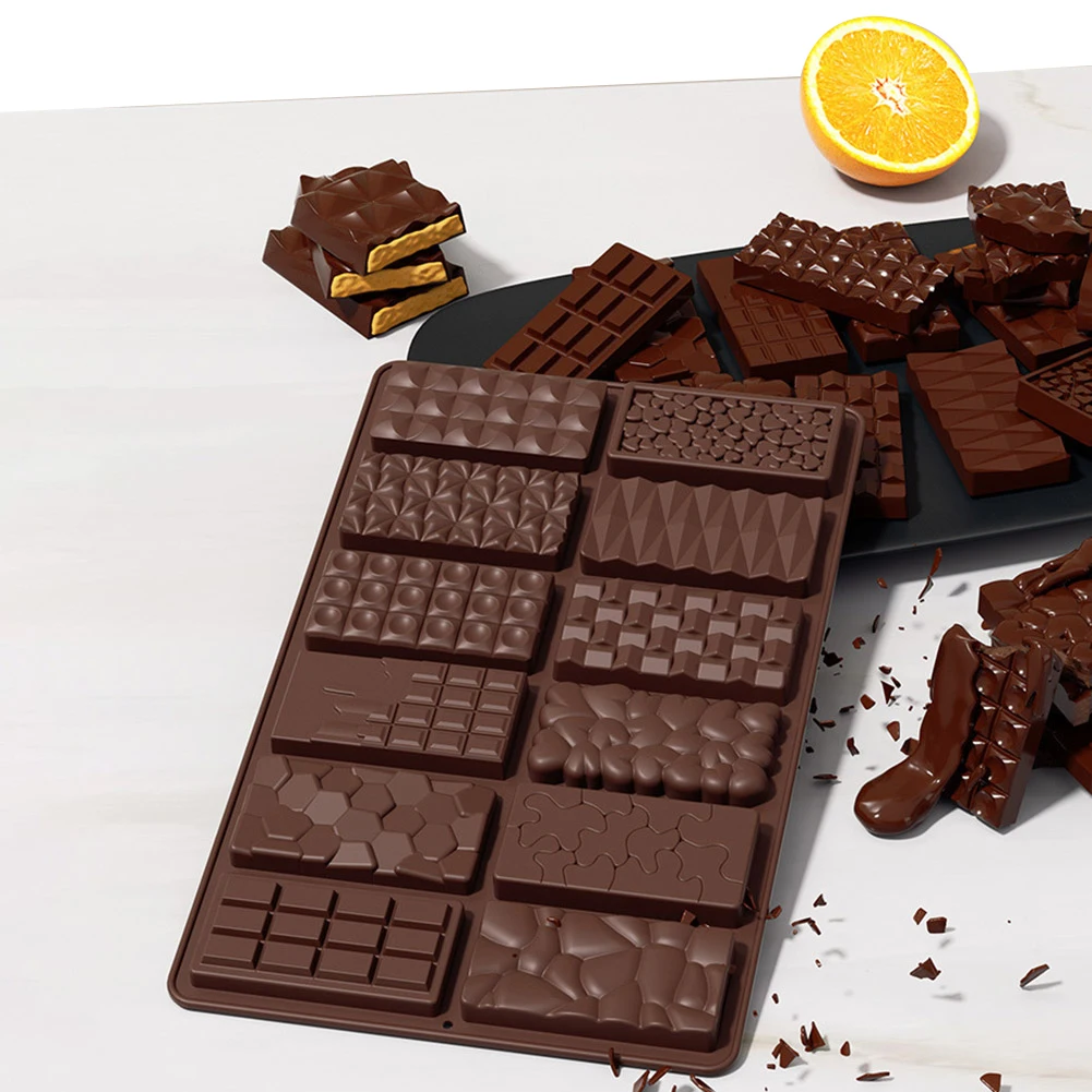 12-Loch Silikon-Schokoladenform DIY Mini-Keks- und Bonbonformen Antihaft-Schokoladen-Keksform Haushalts-Backwerkzeuge Image