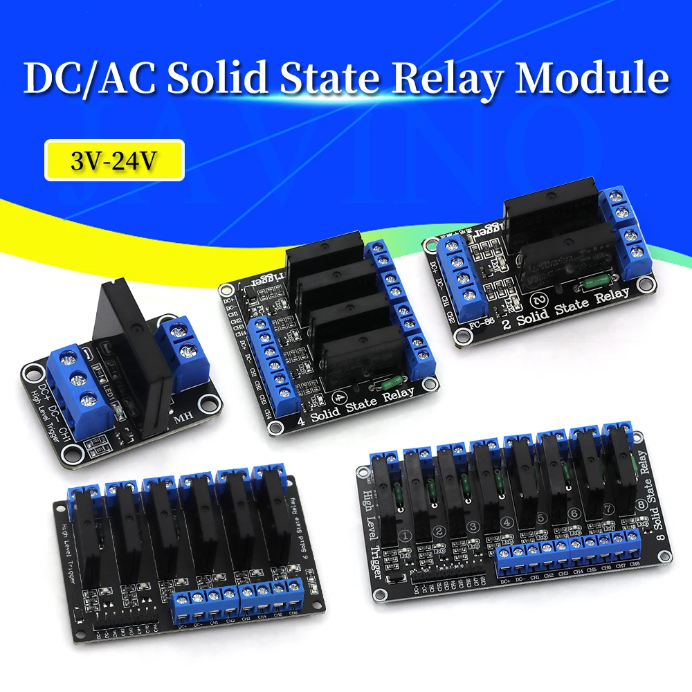 G3MB-202P Halbleiterrelaismodul 240 V 2 A Ausgang High/Low Relais 5 12 V 1 Kanal 2 4 6 8-Wege-SSR mit Resistiver Sicherung für Arduino Image