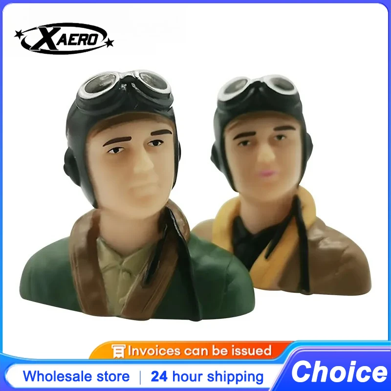 XAERO 1/6 1/9 Maßstab WWII RC Pilot Figur mit Hut Armee Grün Braun für RC Flugzeug Auto LKW Hobby Modell Spielzeug Fit 12-14 Fahrzeuge Image