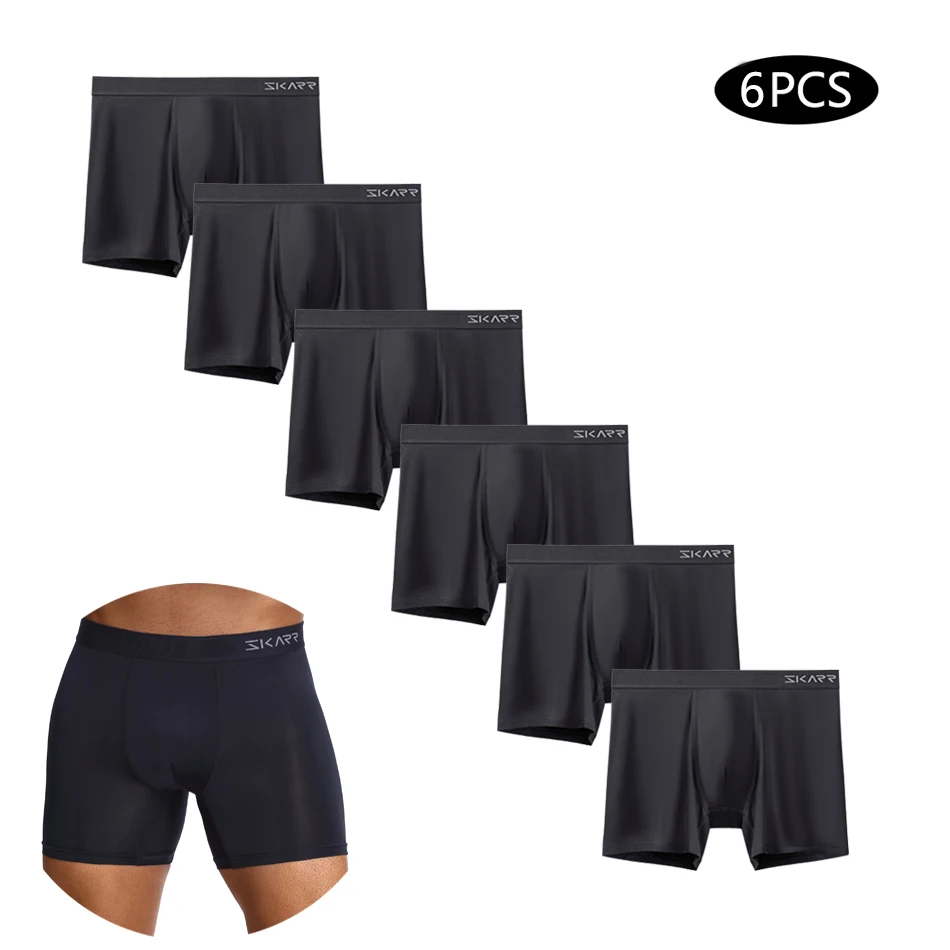 6 stücke Neue Mann Unterhose Sexy Einfarbig Schlüpfer der Männer Set Hohe Qualität Herren Boxer Unterwäsche Marke Polyester Männlichen badehose Shorts Image