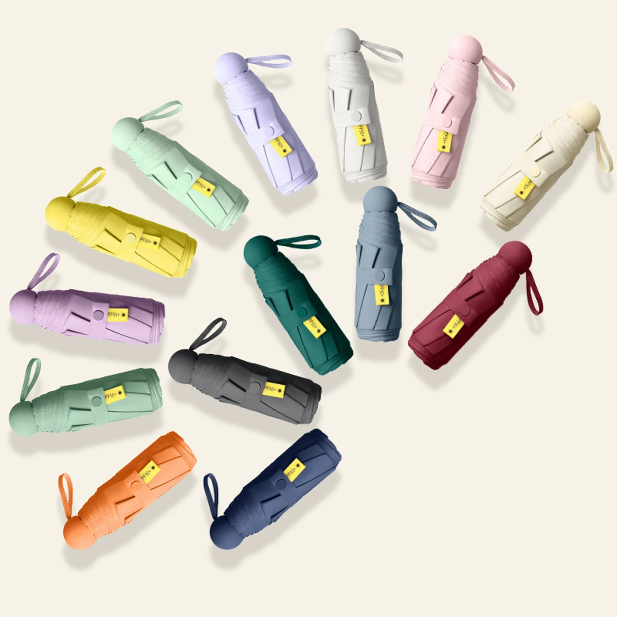 UPF50+ Mini-Kapsel, faltbarer Regenschirm, Vinyl, tragbarer Sonnenschirm, Regenschirm, UV-Sonnenschirm, kleiner Taschen-Sonnenschirm für den Schutz mit doppeltem Verwendungszweck Image