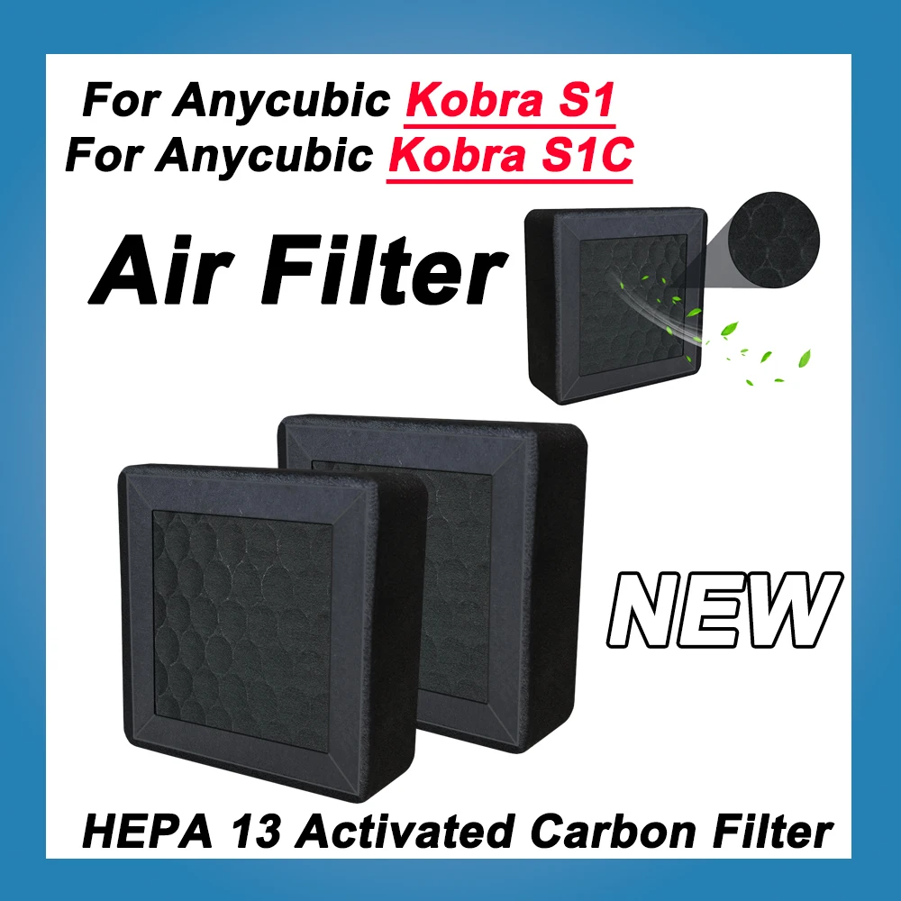 1/2/5PCS HEPA-Aktivkohlefilter für Anycubic Kobra S1/S1C 3D-Drucker Hocheffizienter Luftreiniger Filter Rauchgeruchsentfernung Image