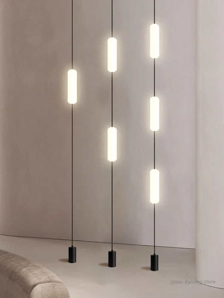 Italien Design Schlafzimmer Nachttischlampe LED Stehlampen Acryl Long Line Licht Moderne schwarze Hotel Wohnzimmer Dekor LED Stehleuchte