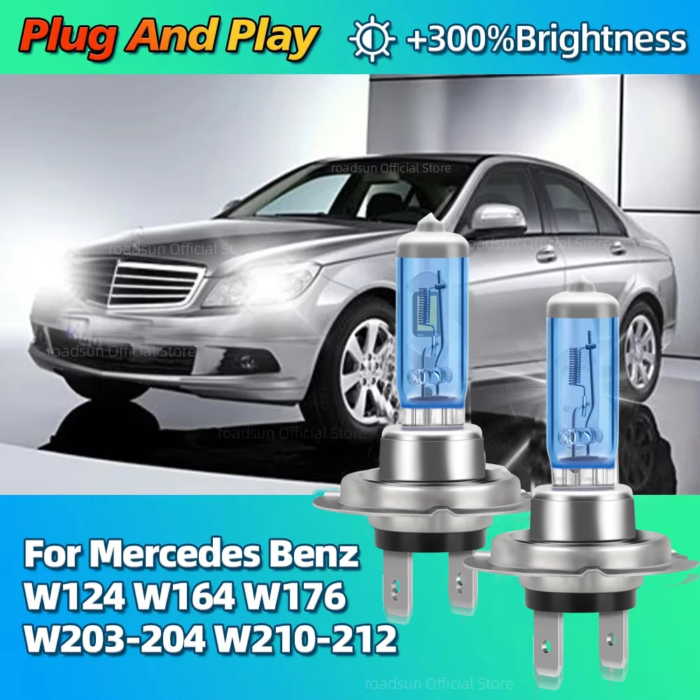2Pcs Hohe Leistung 100W Halogen Scheinwerfer Birne Für Mercedes Benz W204 W211 W212 W203 W176 W124 W210 W164 Abblendlicht 6500K