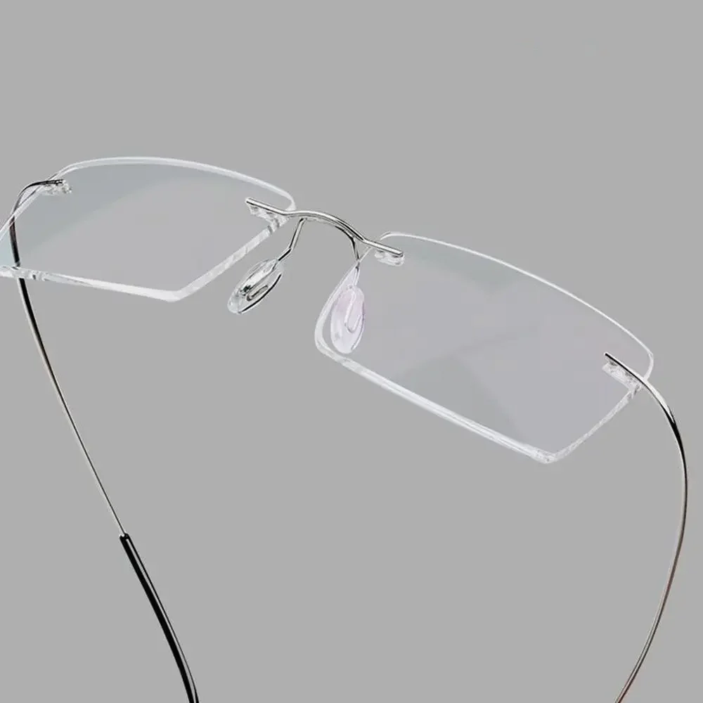 Anti Blue Flexible Ultraleicht Randlose Memory Titan Lesebrille für Männer Frauen Presbyopie Brillen Stärke +1,0 +4,0 Image