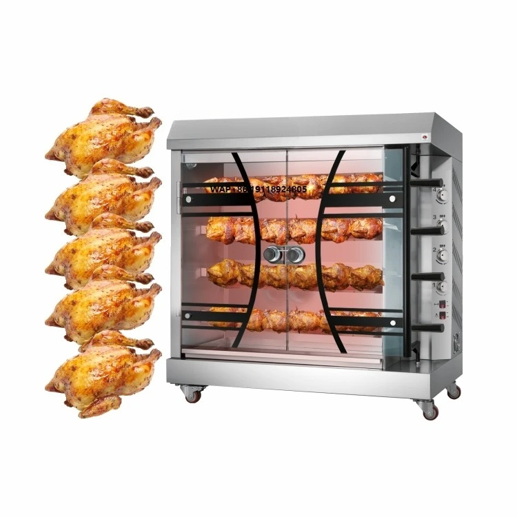 Kommerzielle Gastronomie-Kochausrüstung Edelstahl Rotierender Grill Gas-Hähnchengrillofen Hähnchen-Röstmaschine Image