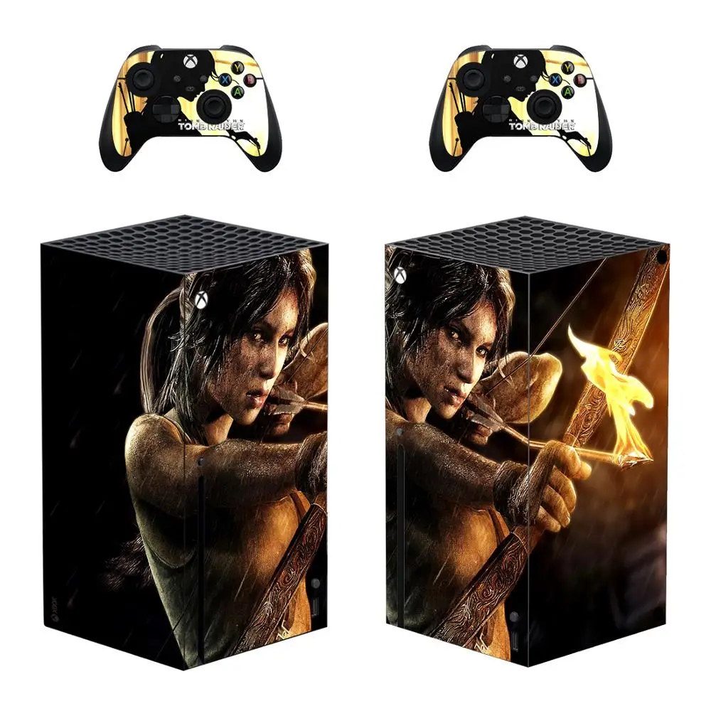 Tomb Raider Skin Aufkleber Cover für Xbox Series X Konsole und Controller Xbox Series X Skin Aufkleber Aufkleber Vinyl Image