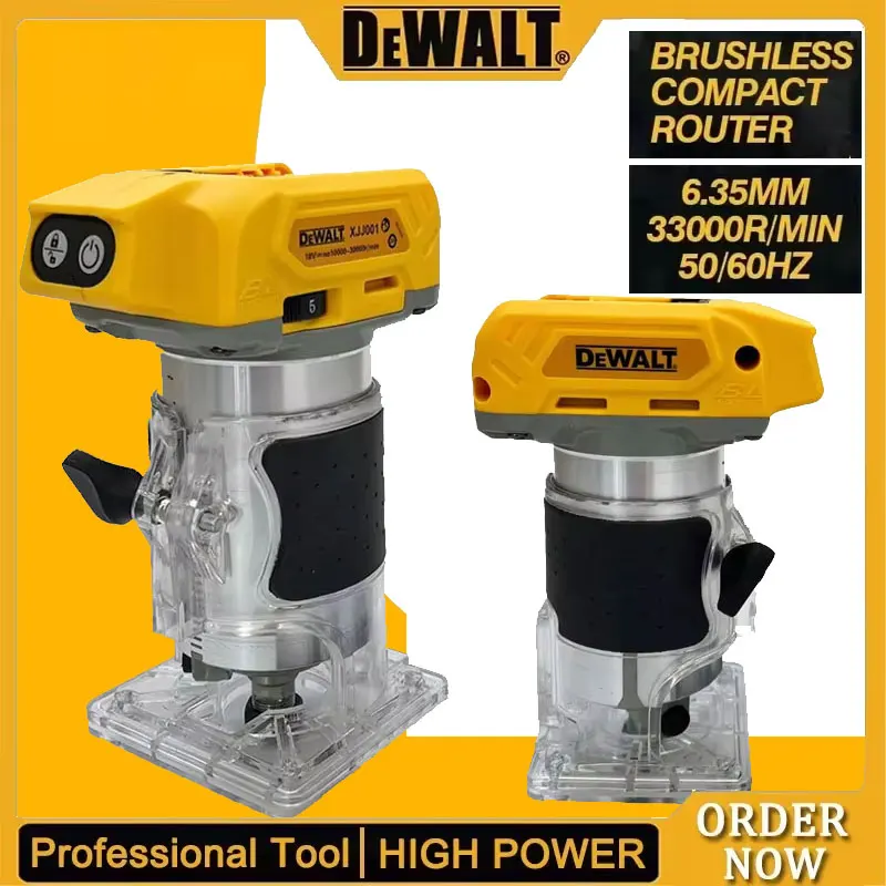 DeWalt Bürstenloser Elektrischer Trimmer 33000RPM Kabellose Holzbearbeitungs-Fräsmaschine Holzfräse Graviermaschine Image