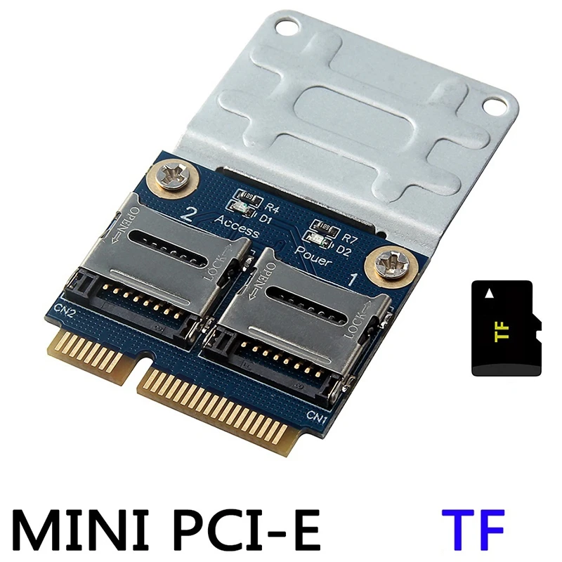 ABMO 2 SSD-Festplatte für Laptop Dual Micro-SD SDHC SDXC TF auf Mini-PCIe-Speicherkartenleser MPCIe auf 2 Mini-Sdcards Mini-Pci-E-Adapter Image