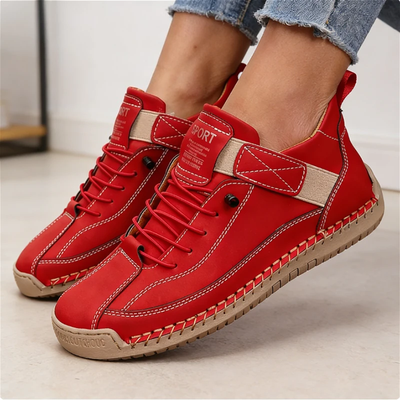 Frühling Herbst Freizeitschuhe für Damen Britischer Stil Retro Rutschfeste Slipper Schnürschuhe Bequeme Weiche Sohle Streetwear Mode Herrenschuh