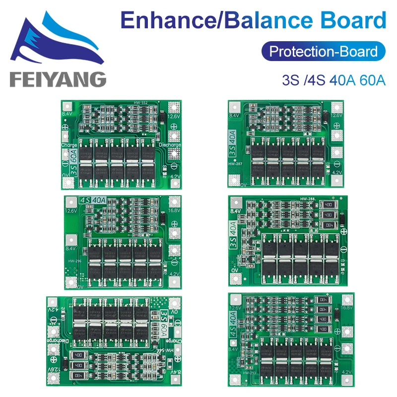 4S 40A Li-Ion Lithium-Batterie 18650 Ladegerät PCB BMS Schutz Bord mit Balance Für Bohrer Motor 14,8 V 16,8 V Lipo Zelle Modul Image