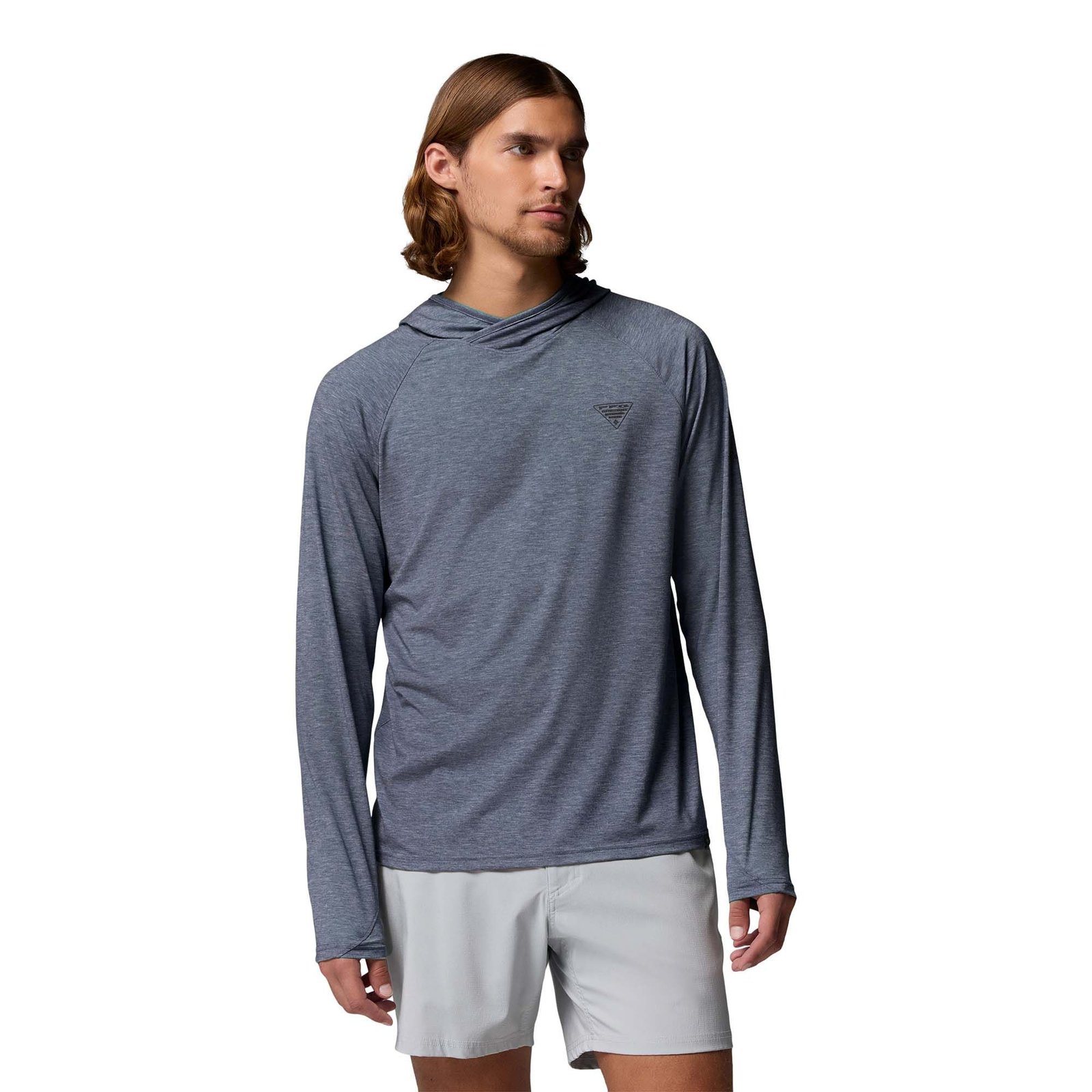 Columbia Men's PFG Uncharted II Hoodie (Size L) Nocturnal, Elastine,Lyocell,Polyester