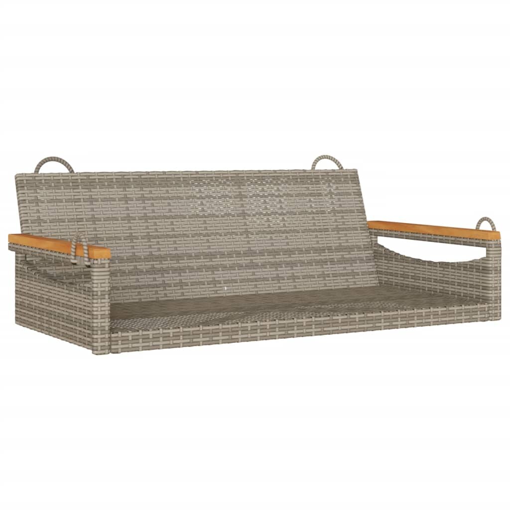 vidaXL Hängebank Grau 109x62x40 cm Poly Rattan Image
