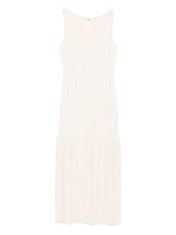 Studded Knit Midi Dress - White - Sandro Dresses